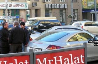  Миша Галустян попал в аварию на своей новой Audi TT (5 фото)