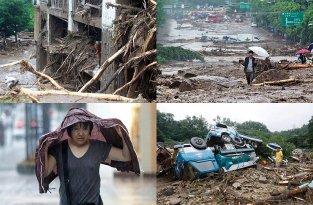 В Южной Корее льют “дожди века” и гибнут люди (12 фото)
