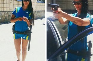 Новой звездой сети стала сотрудница патрульной полиции Киева Людмила Милевич (19 фото)