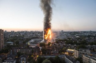 24-этажное здание целиком сгорело в Лондоне (14 фото)