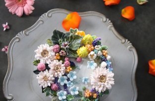 Кремовые цветочные торты (7 фото)