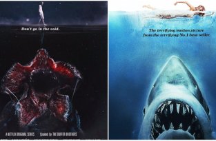 Постеры сериала «Очень странные дела» воссоздали плакаты популярных фильмов 70-х и 80-х годов (1 фото + 7 тянучек)