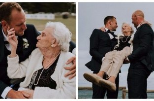 92-летняя бабушка смогла приехать на свадьбу (7 фото)