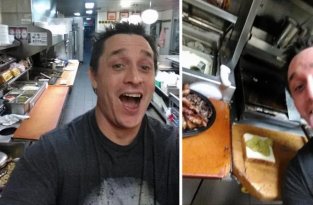 Парень сам приготовил еду на кухне в кафе, где все работники уснули (7 фото)