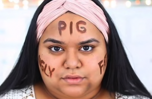 Полная девушка написала «свинья» на своем лице, а потом преобразилась до неузнаваемости