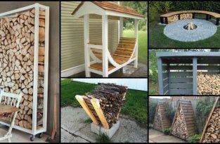 Креативные идеи для хранения дров (32 фото)