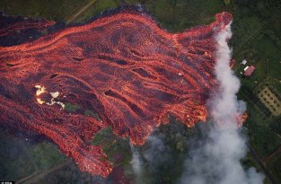 Аэросъемка последствий извержения вулкана Килауэа на Гавайях (11 фото + 1 видео)