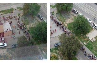 Пицца за сто рублей: как волгоградцы часами стоят в очереди за дешевой едой (3 фото)