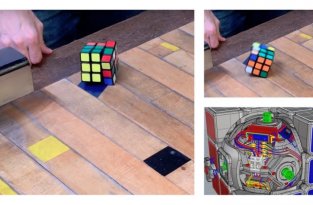 Японский конструктор сделал кубик Рубика, который собирает себя сам (4 фото + 1 видео)