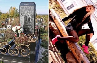 История памятника в виде iPhone на кладбище в Уфе получила продолжение (4 фото)