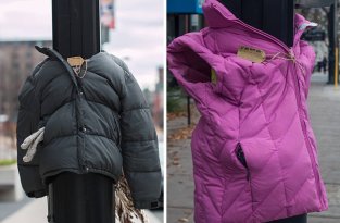 Дети развесили куртки для бездомных Канады (7 фото)