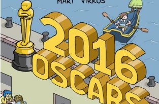 Герои всех фильмов, номинированных на «Оскар-2016», в одном забавном рисунке (картинка)