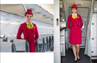 Почему стюардессы держат руки за спиной во время посадки (2 фото)