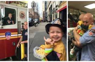 Больной раком ребенок стал почетным членом команды пожарных Нью-Йорка (8 фото)