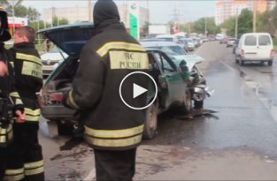 Серьезное лобовое столкновение в Челябинске