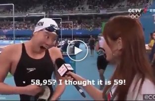 Эмоциональное интервью китайской пловчихи Фу Юаньхуэй 