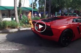Суперкар Lamborghini едва не сгорел