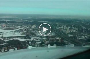 Посадка самолёта в аэропорту Внуково глазами пилота