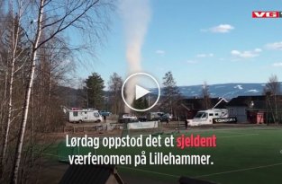 Мини-торнадо в Норвегии