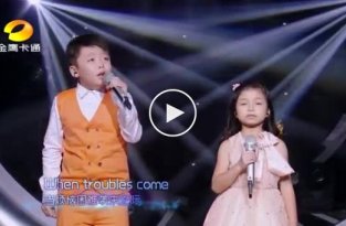 10-летний Джеффри Ли и 7-летняя Селин Там спели чудесную песню Джоша Гробана