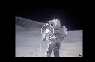 Ускоренное видео с американцами на Луне под веселую музыку