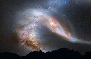 Столкновение Млечного Пути и Галактики Андромеды (2 фото + 1 видео)
