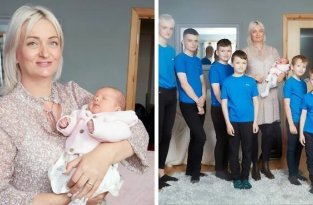 В Британии мать десяти мальчиков впервые родила девочку (5 фото)