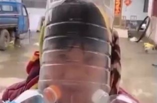 Китайцы мастерят самодельные маски для защиты от коронавируса (5 фото)