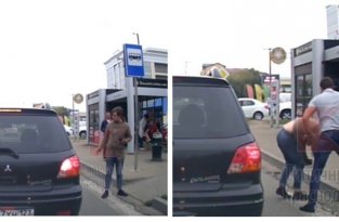 Водитель Mitsubishi напал на пешехода из-за того, что тот медленно переходил дорогу (3 фото + 1 видео)