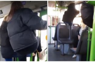Пьяные школьницы устроили дебош в автобусе (3 фото + 1 видео)