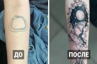 Старые татуировки, которые получили новую жизнь (16 фото)