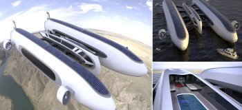 Итальянские дизайнеры показали футуристический концепт суперъяхты-дирижабля (15 фото + 1 видео)
