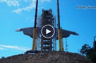 В бразильском городе Энкантадо строят статую Иисуса в 43 метра