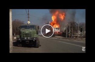 Харьков, прилет вражеского снаряда в газопровод