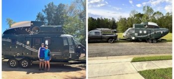 Супружеская пара из Алабамы превратила полицейский вертолёт в кемпер (9 фото + 1 видео)