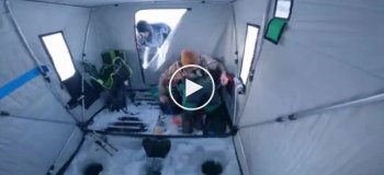 Смешной эпизод во время зимней рыбалки