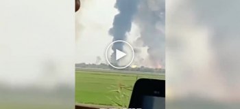 Видео взрывов склада во временно оккупированном Крыму в районе с. Майское вблизи Джанкоя