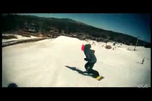 Классный трюк на двух сноубордах